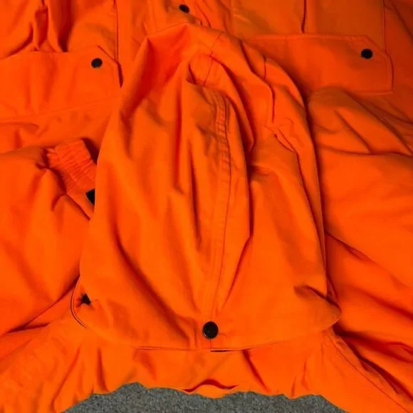 Cabelas XXL All Game Outfitters Ago Blaze Orange Insulated Hooded Hunting Jacket